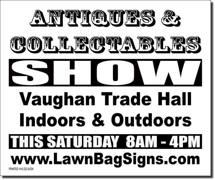 Antiques Show Lawn Sign